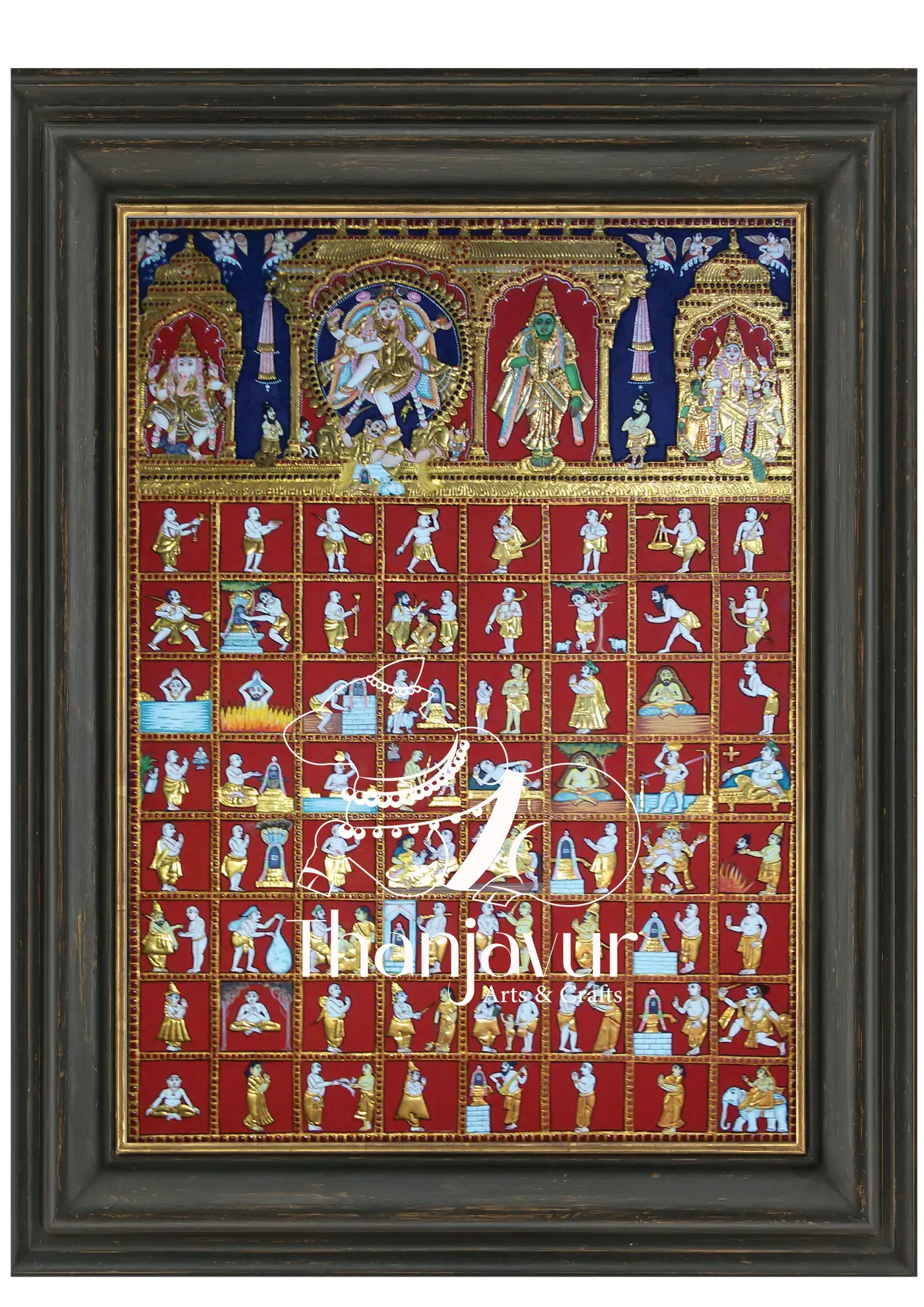 63 Nayanmargal stories — handmade Thanjavur painting