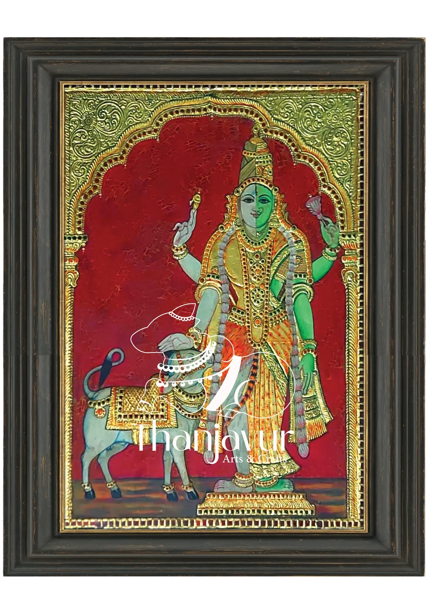 Arthanareeswarar — handmade Thanjavur painting