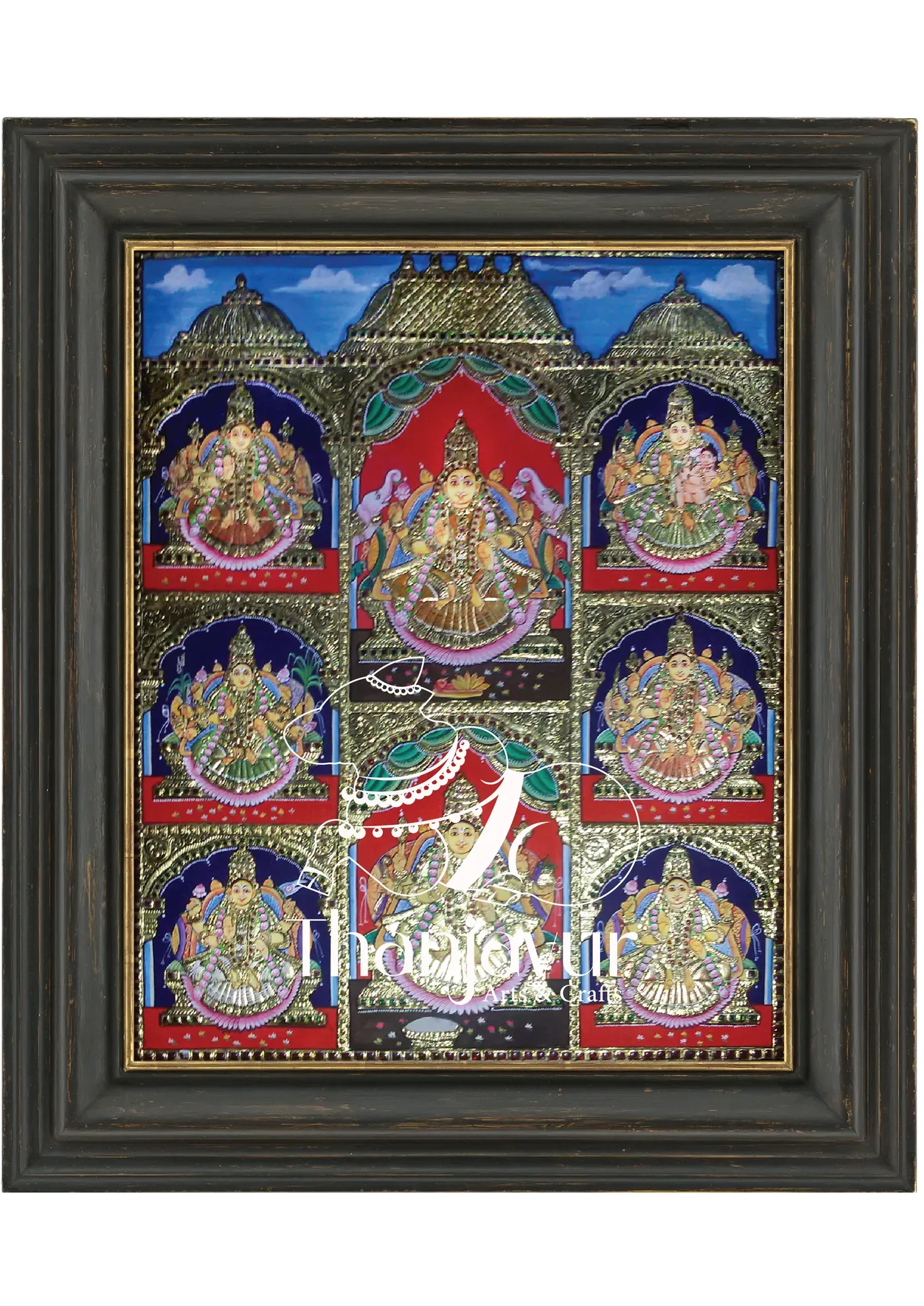 Ashta Lakshmi — handmade Thanjavur painting