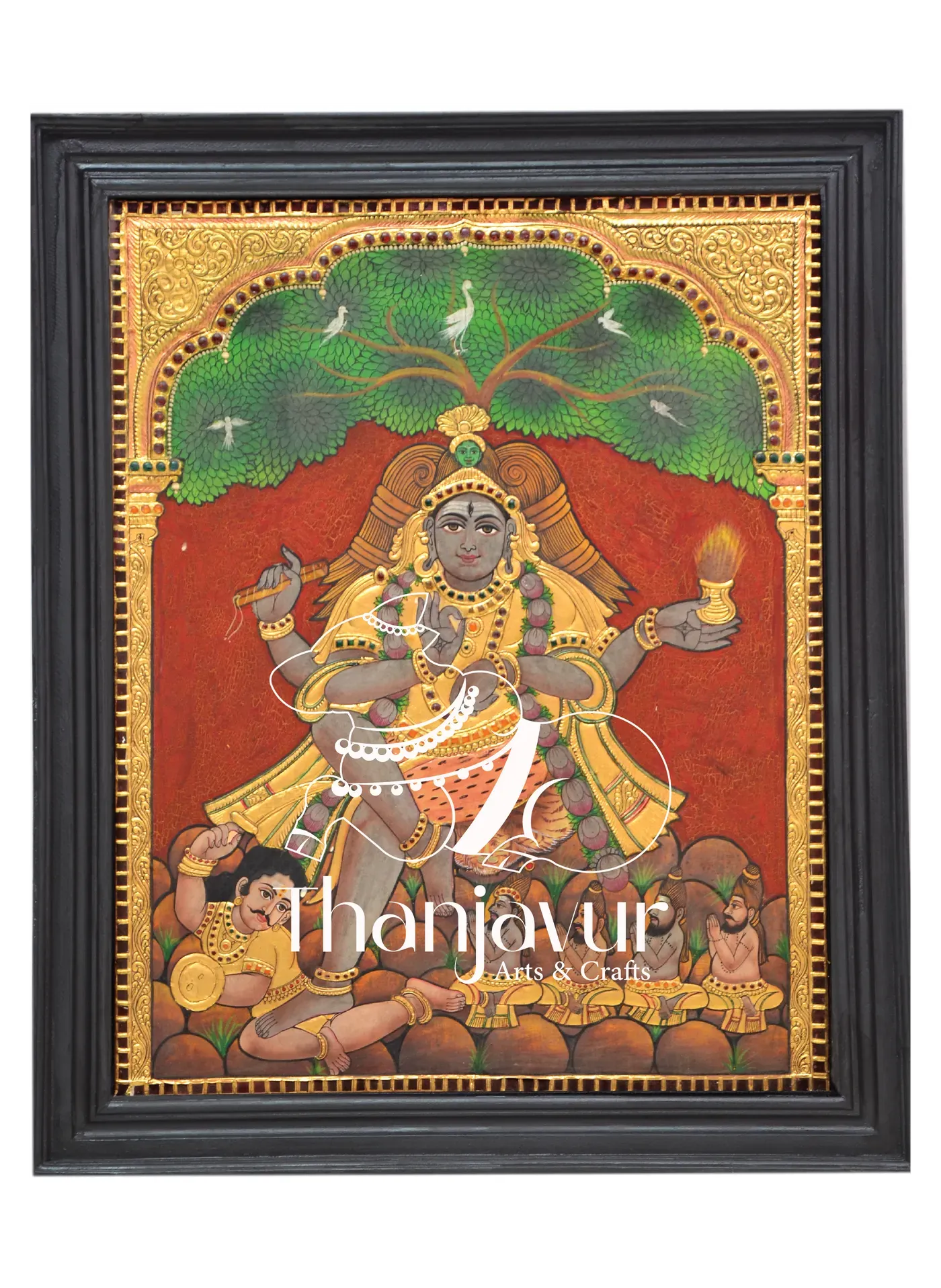 Dakshinamurthy — handmade Thanjavur painting