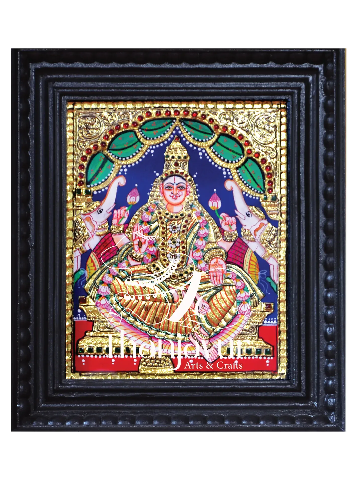 Gaja Lakshmi — handmade Thanjavur painting