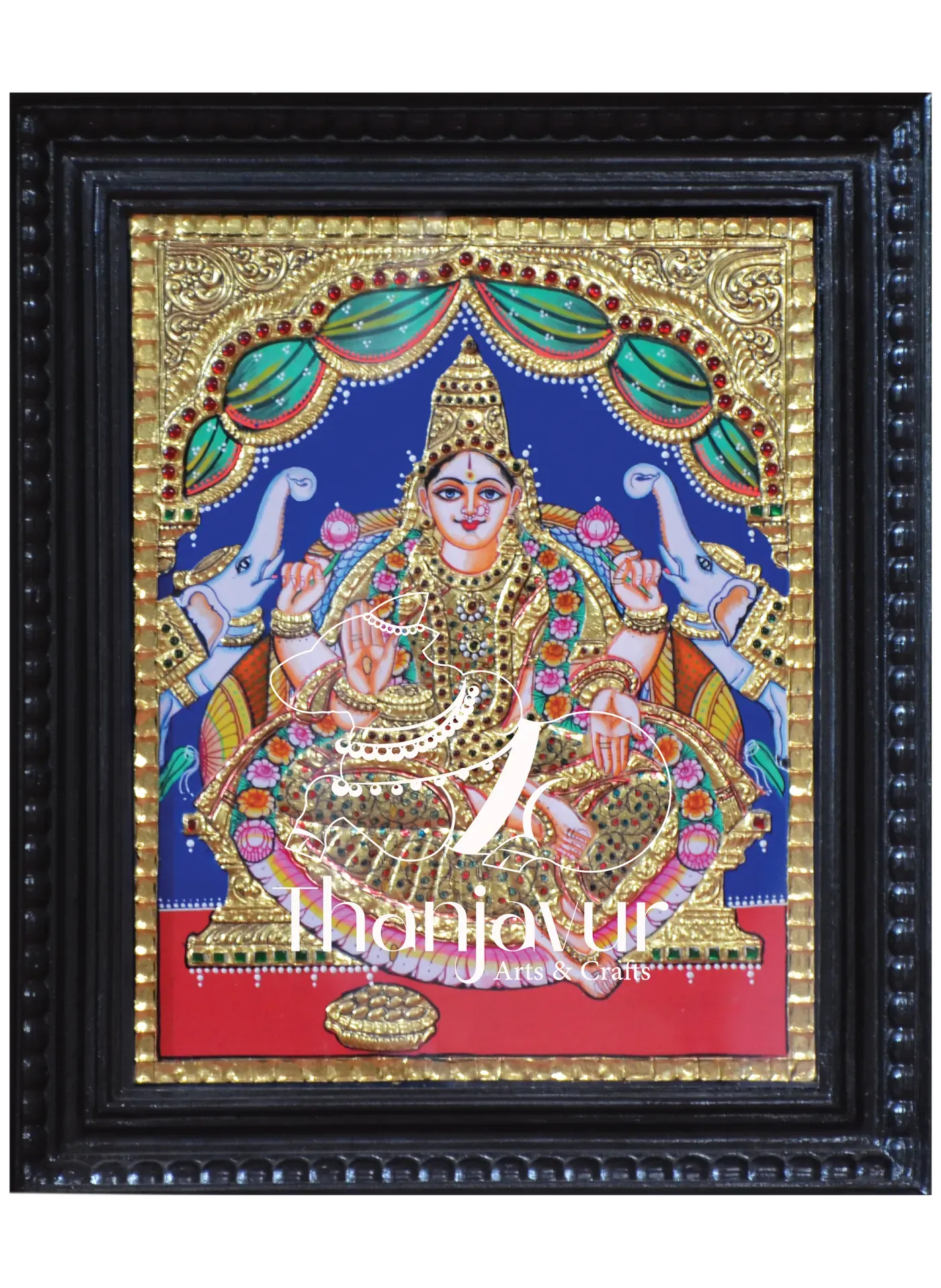 Gaja Lakshmi — handmade Thanjavur painting