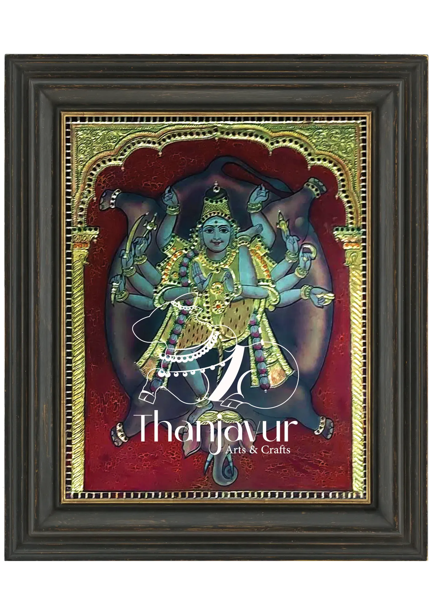 Gaja Samhara Moorthi — handmade Thanjavur painting