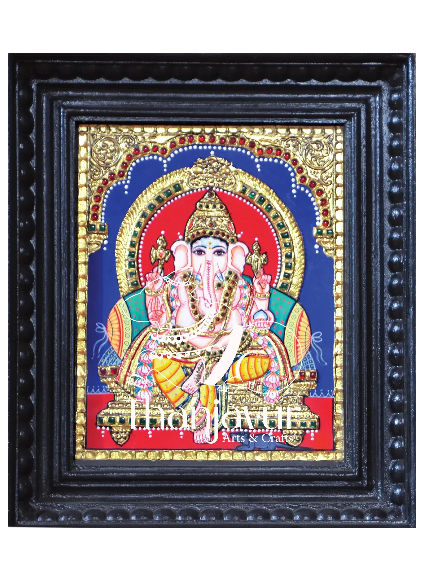 Ganesha — handmade Thanjavur painting
