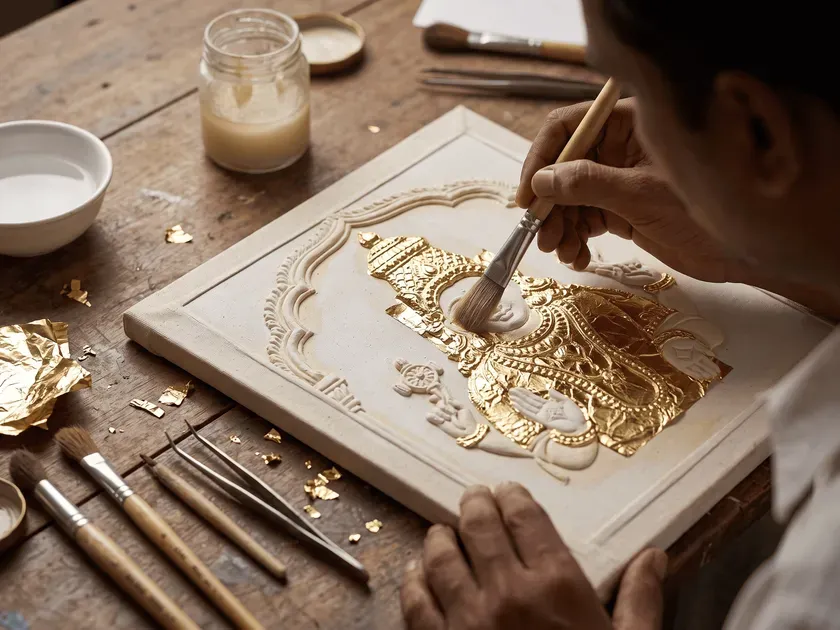 Gold foil & gesso