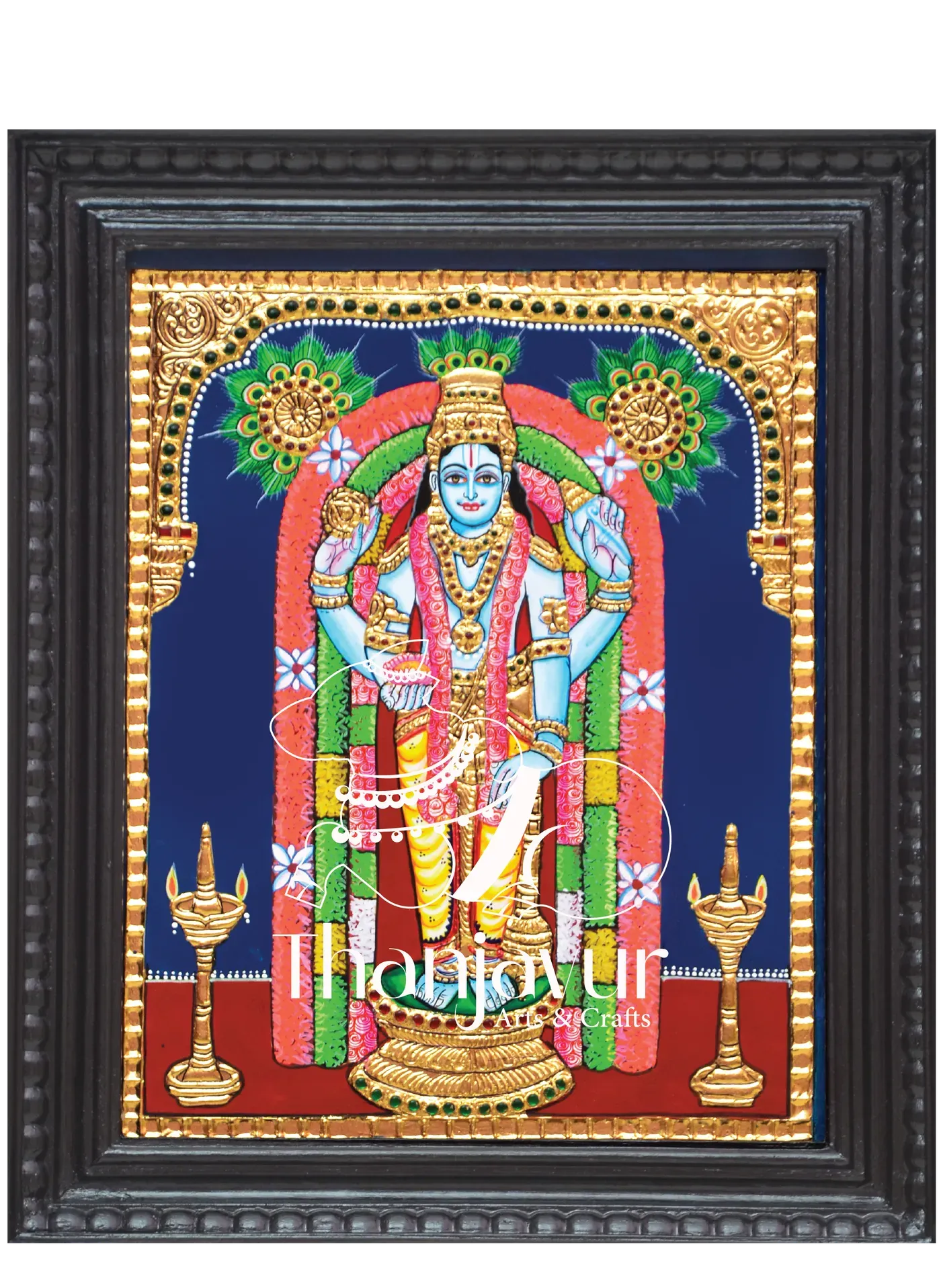 Guruvayurappan — handmade Thanjavur painting
