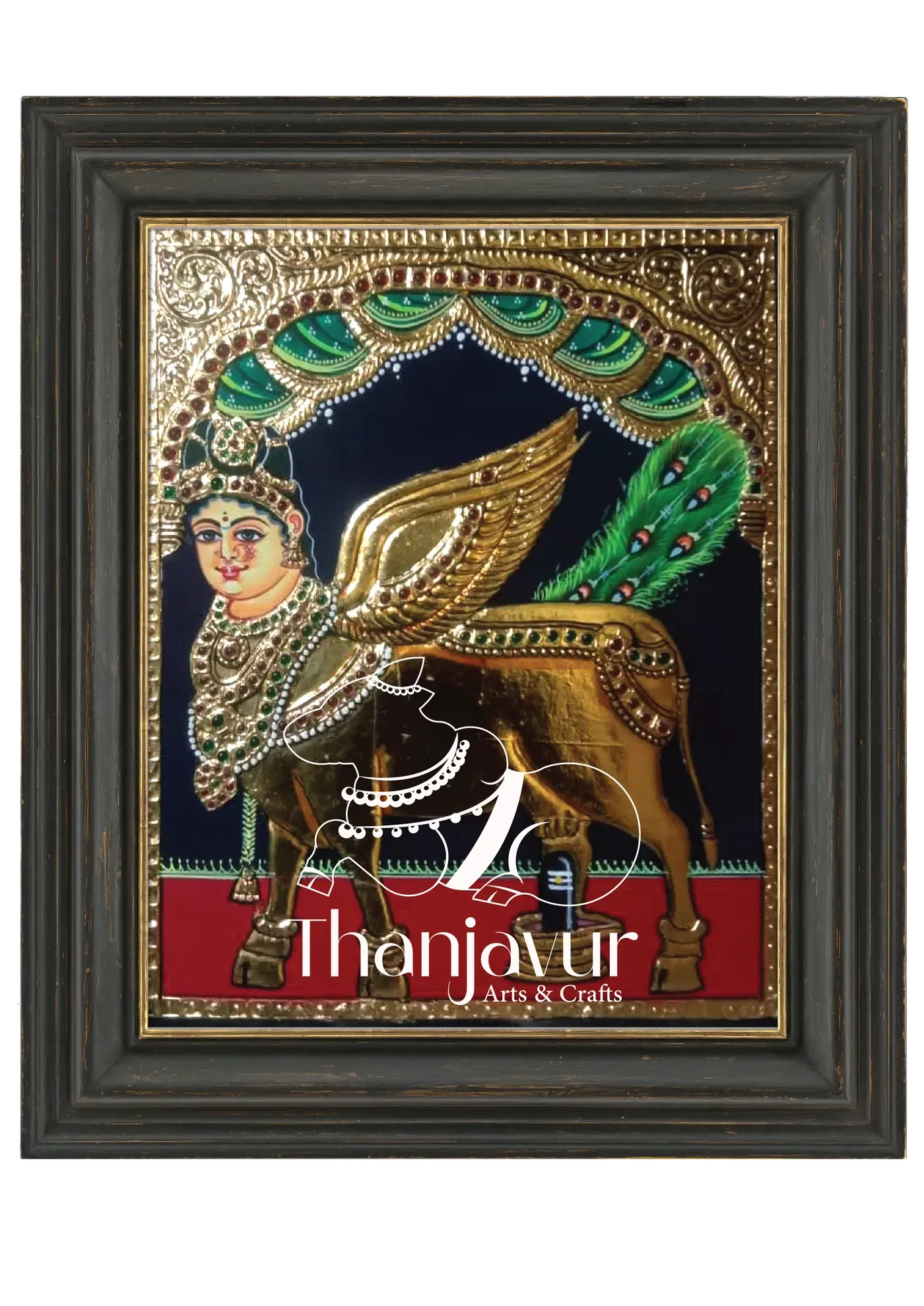 Kamadhenu — handmade Thanjavur painting
