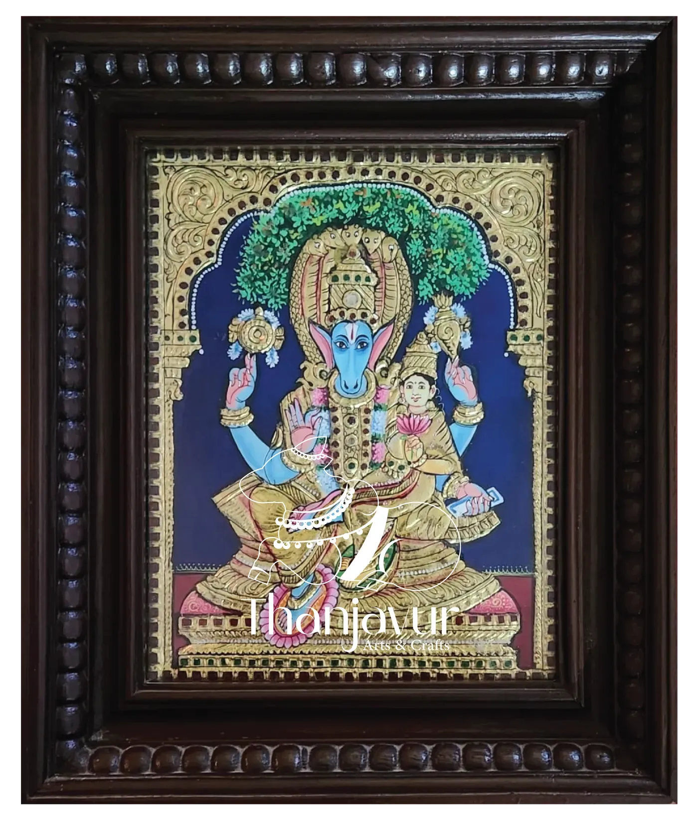 Lakshmi Iyagirivar — handmade Thanjavur painting