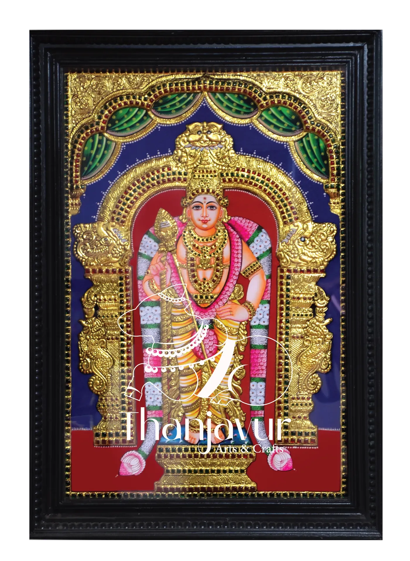 Murugan — handmade Thanjavur painting