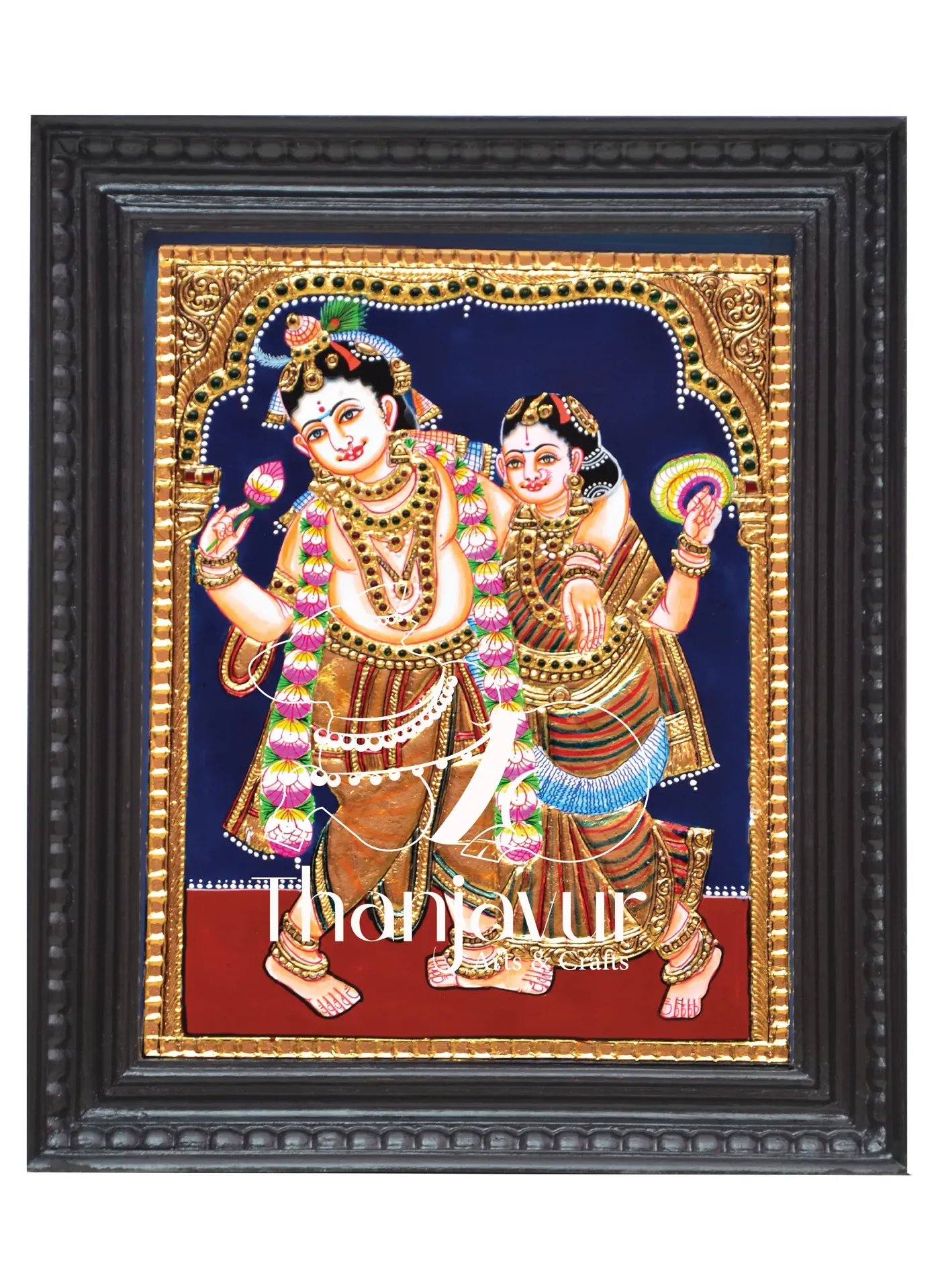 Radhe Krishna — handmade Thanjavur painting