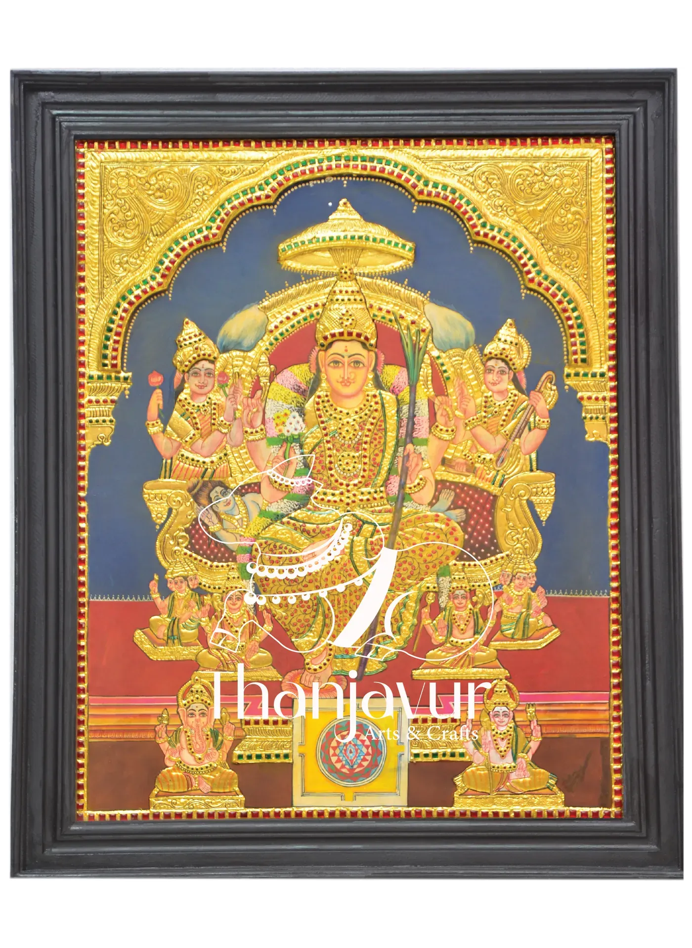Rajarajeshwari — handmade Thanjavur painting