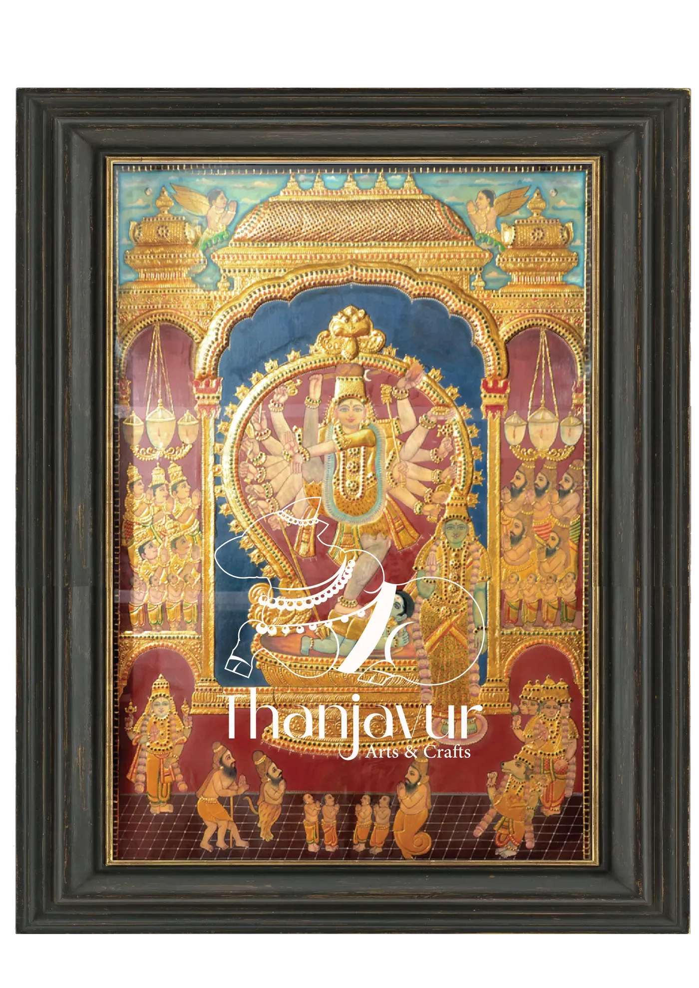 Rudra Tandava — handmade Thanjavur painting
