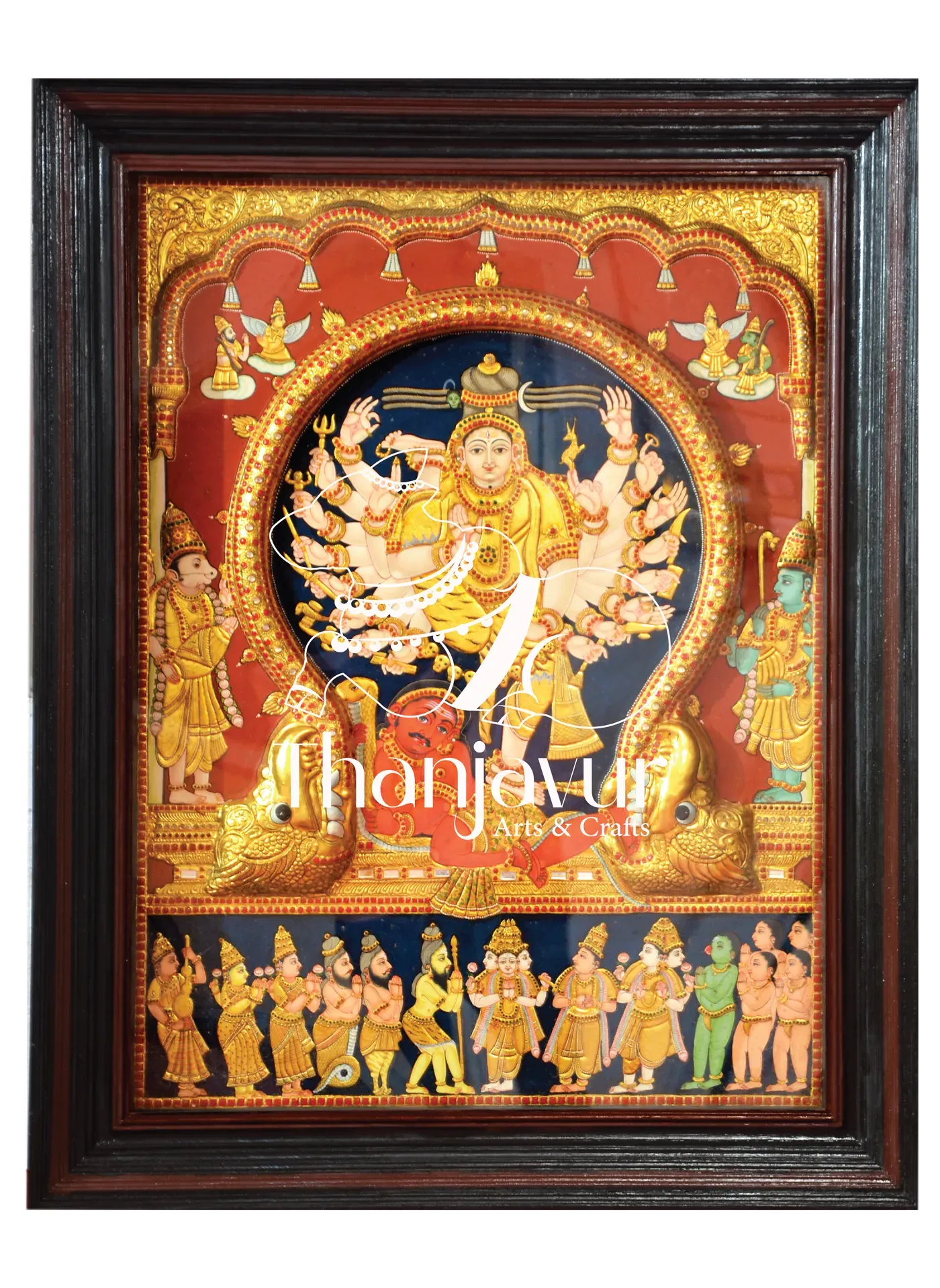 Rudra Tandavam — handmade Thanjavur painting