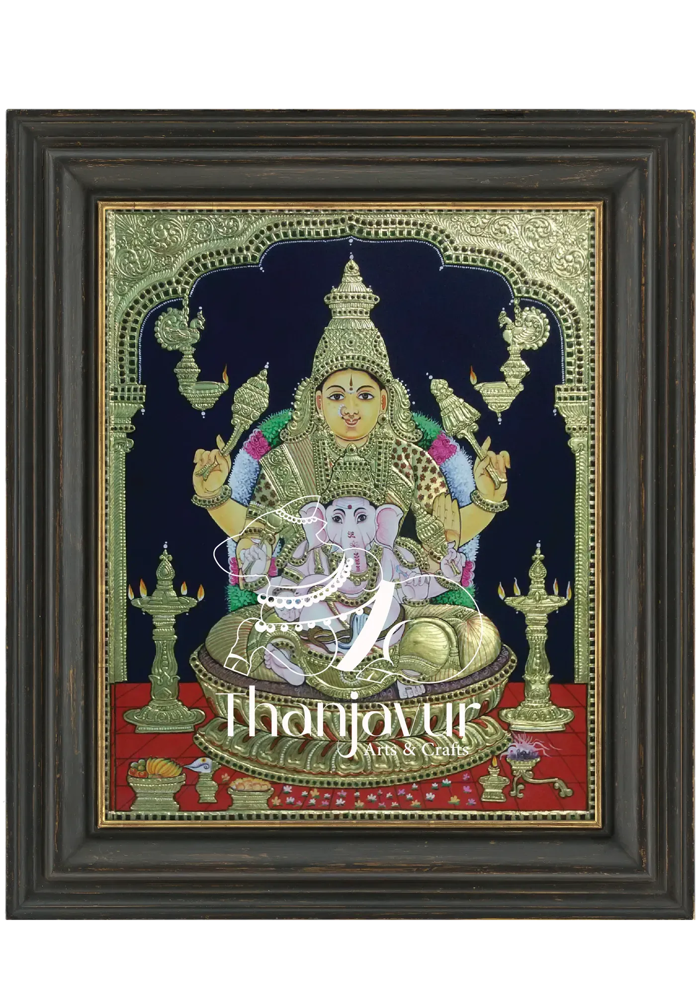 Sakthi Ganesh — handmade Thanjavur painting