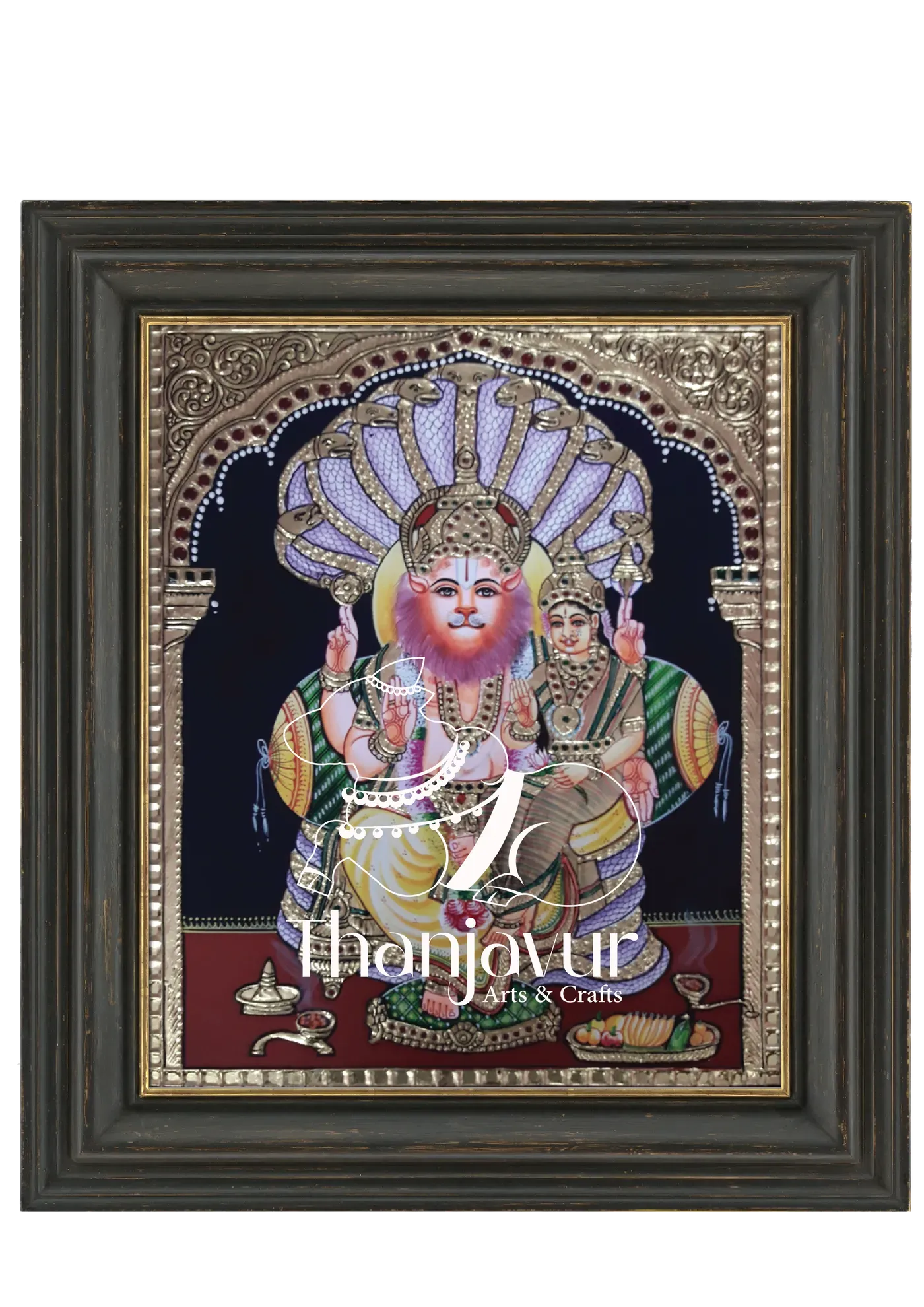 Sri Lakshmi Narasimhar — handmade Thanjavur painting