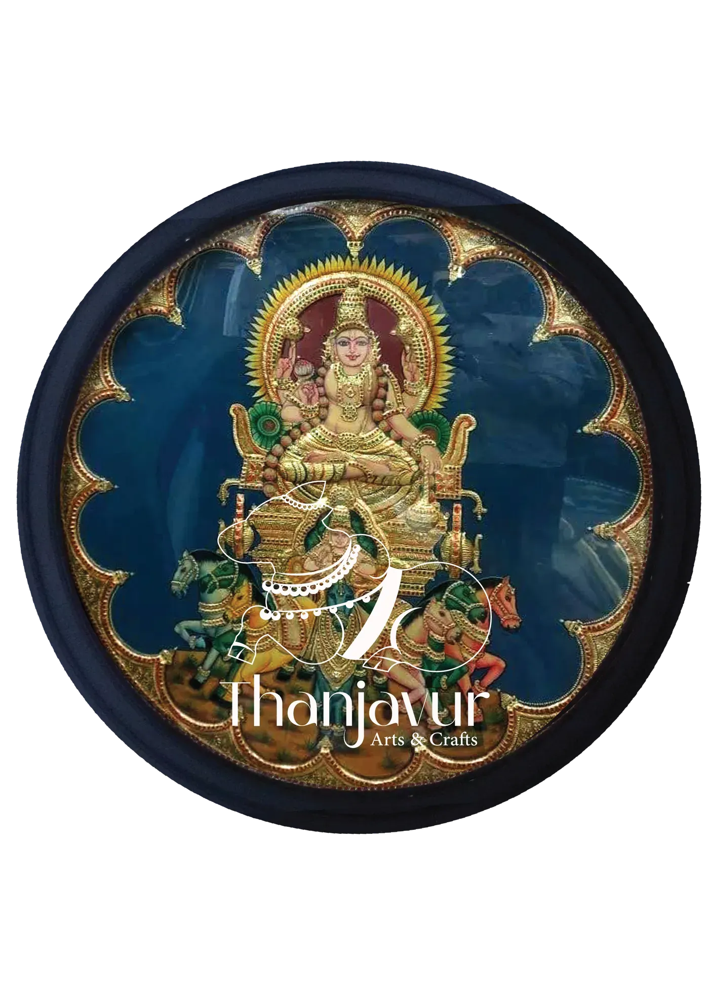 Surya Bhagavan — handmade Thanjavur painting