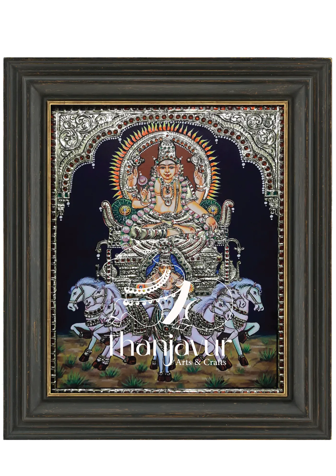 Surya Bhagavan — handmade Thanjavur painting