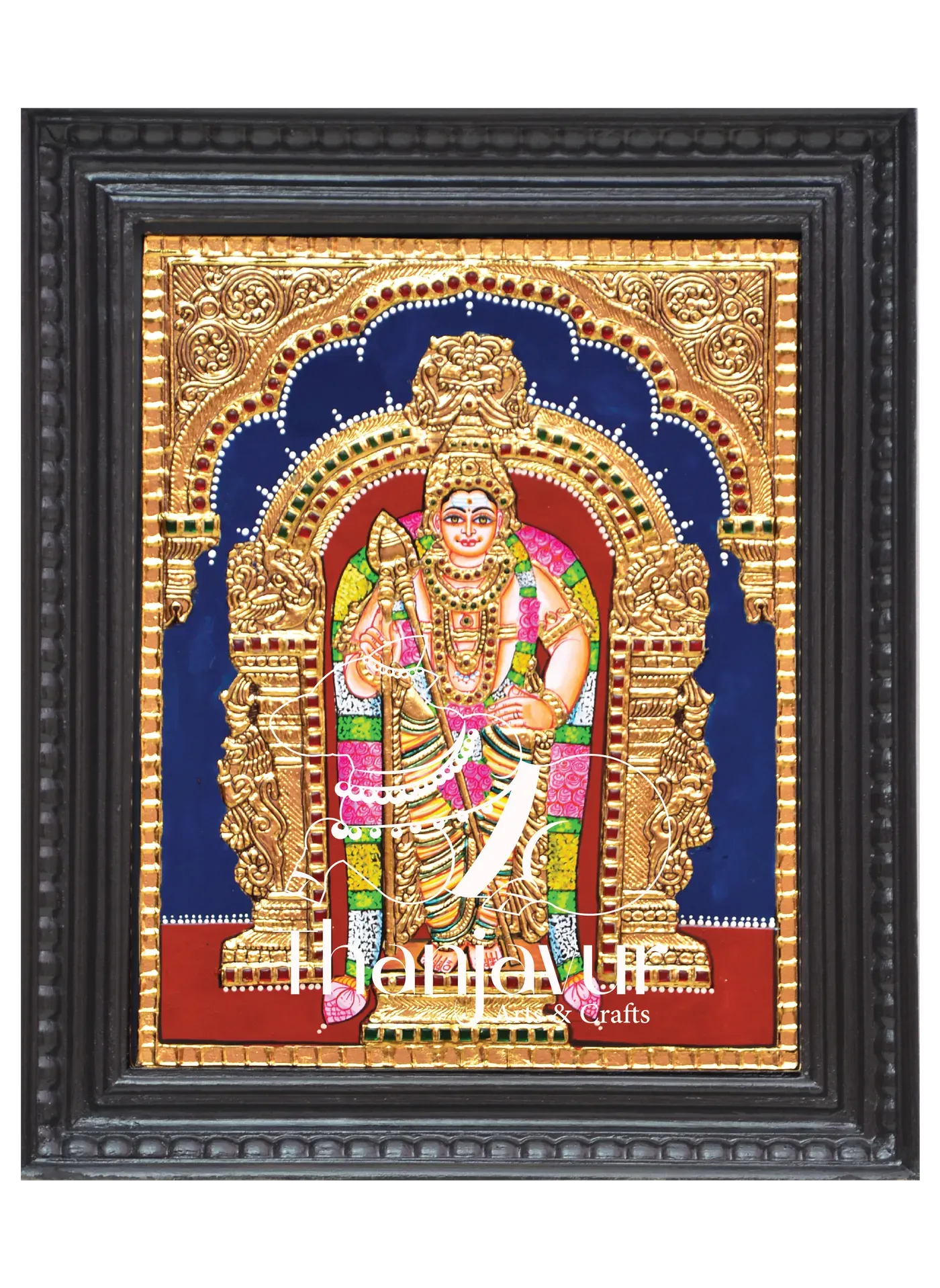 Thiruchendur Murugan — handmade Thanjavur painting