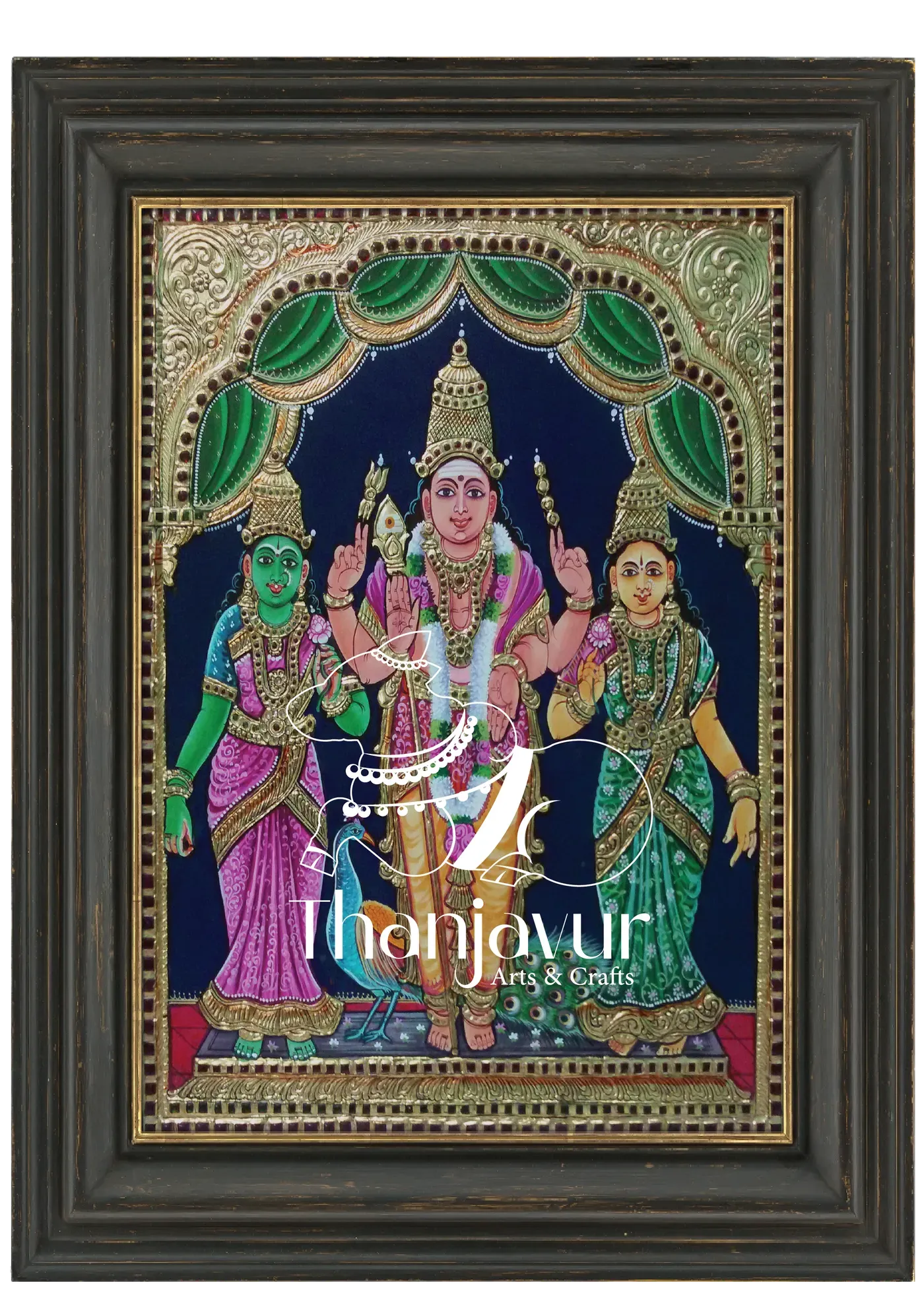 Valli Deivanai Murugan — handmade Thanjavur painting