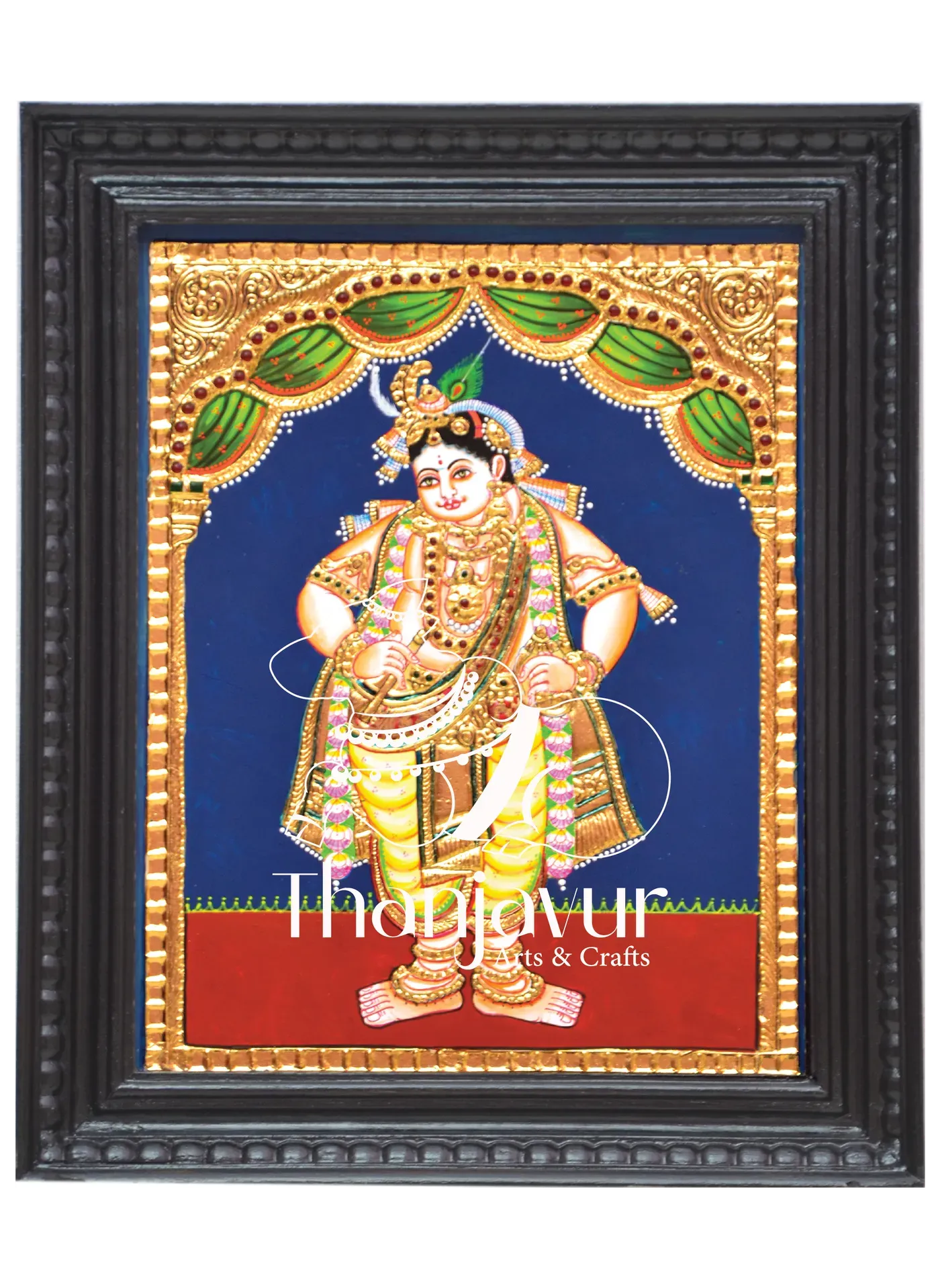 Vithoba Krishna — handmade Thanjavur painting